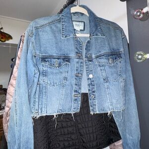 Forever 21 Light Blue Distressed Jean Jacket